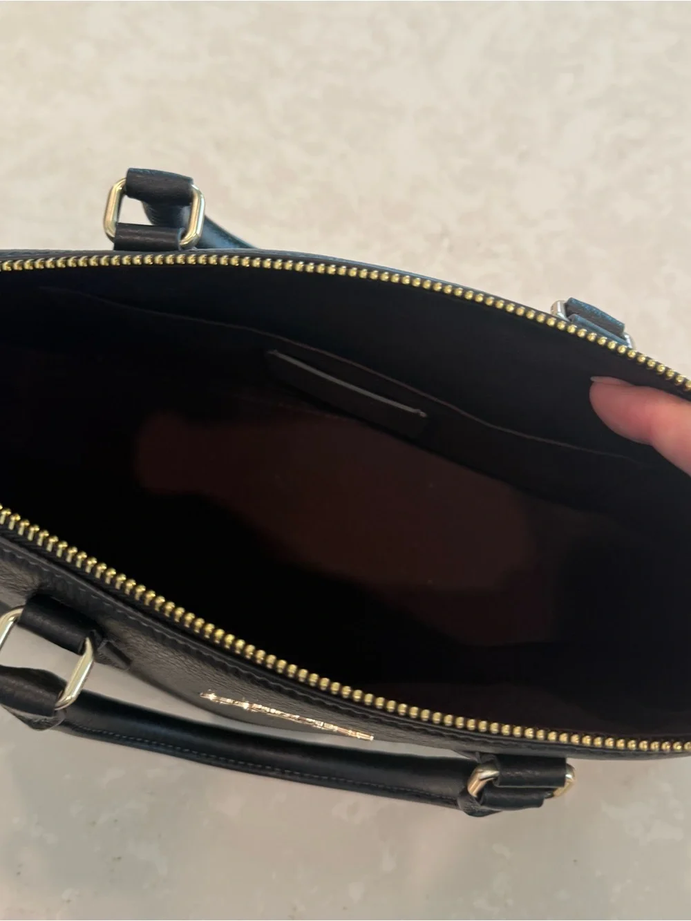 COACH Georgia Black Leather Satchel Handbag